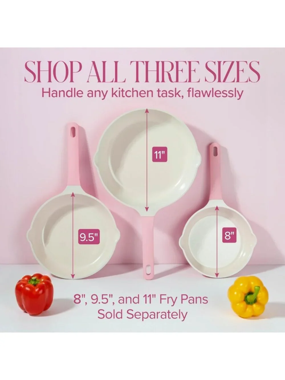 Nonstick 8-Inch Fry Pan - Ceramic Cast Aluminum, Fast Heating, Easy Pour Spouts